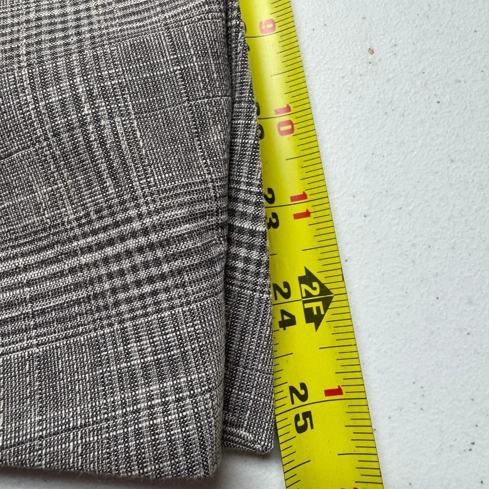 Banana Republic Blazer Mens 40R Gray Slim Fit Glen‎ Plaid Tollegno Italian Wool